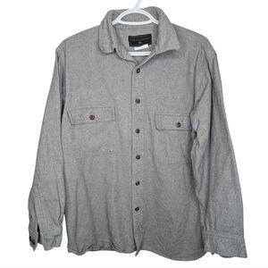 Field & Stream Vintage Gray Fleece Button-Up Shirt Men's Medium - Short arms.